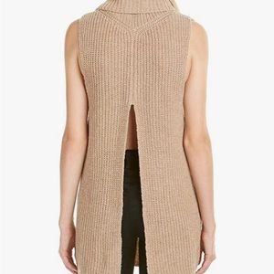 Nwt Women Free People Oatmeal Knit Open Back Need it Now Sweater Vest Sz M